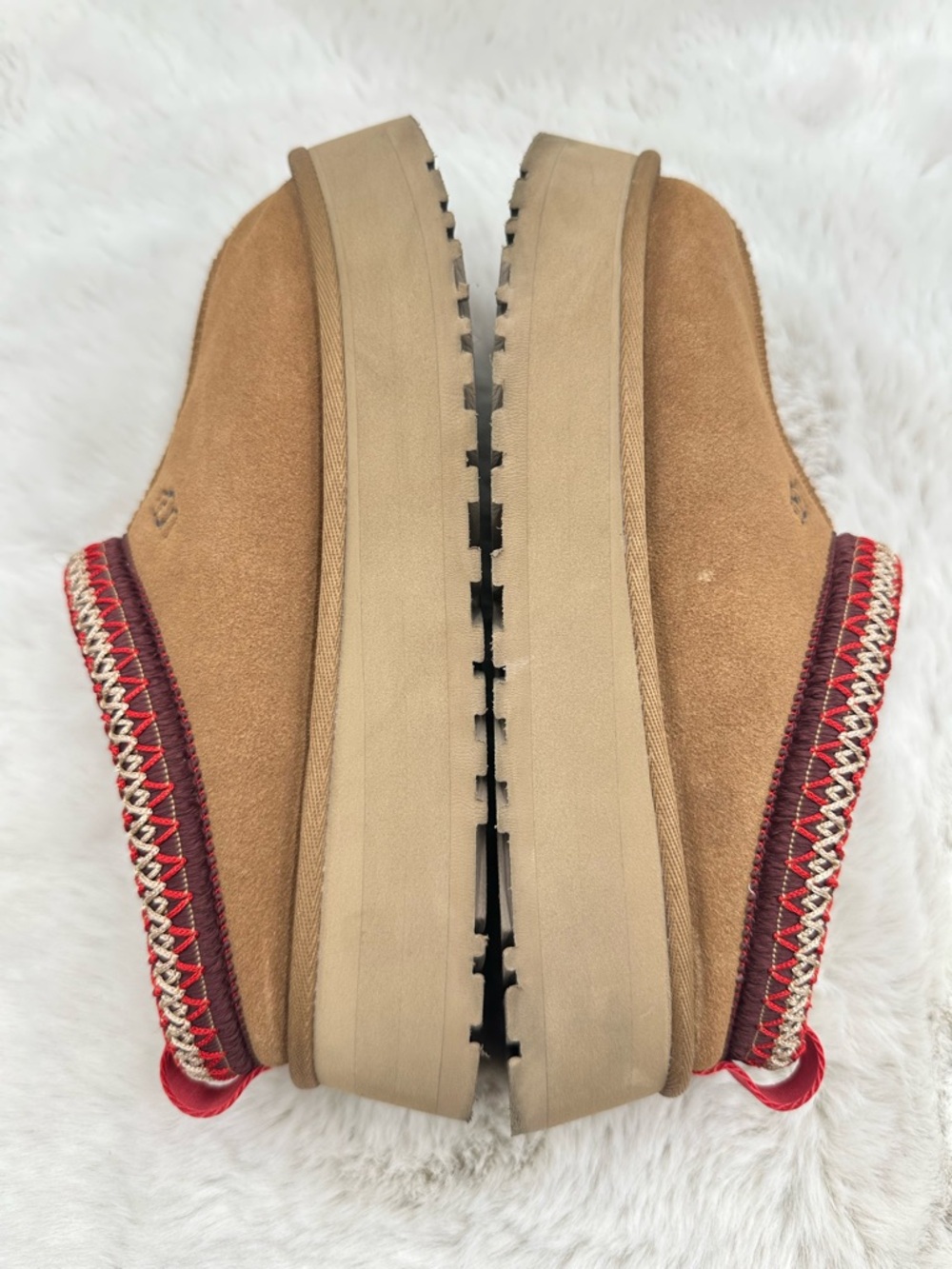 UGG Tazz Chestnut Platform Slippers Women size 7 Like New Cozy Clogs - Picture 12 of 14